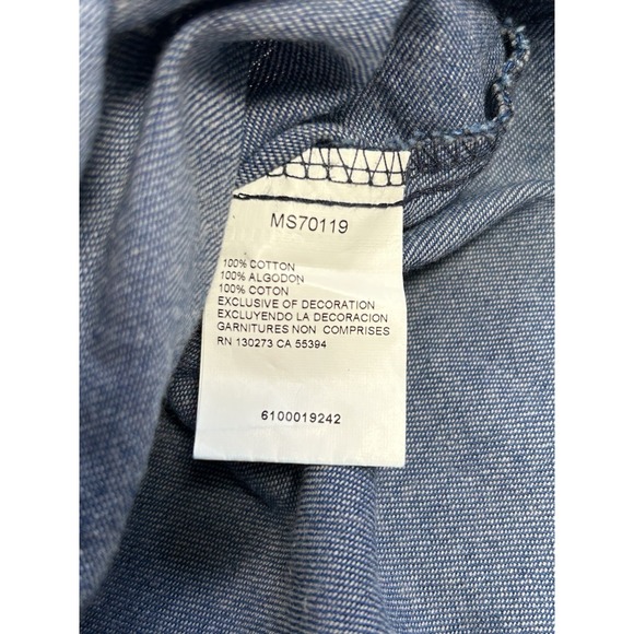 Wrangler Yellowstone Denim Pearl Snap Button Down Long Sleeve Shirt Men's 2XT - Picture 5 of 9